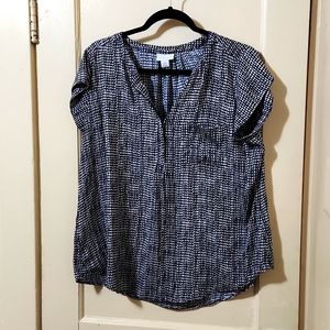 Navy and white Liz Claiborne dress top